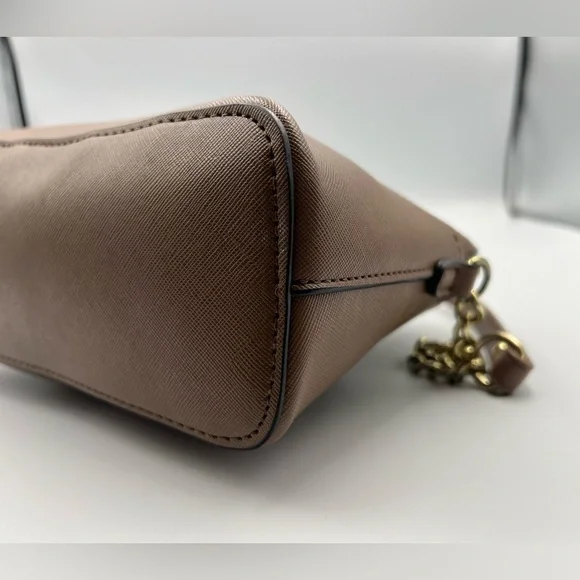 Steve Madden Crossbody Shoulder Handbag Purse Brown Bag Chain Accent - Picture 4 of 11